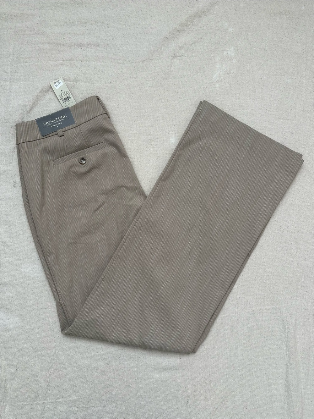 NWT Ann Taylor Signature Trouser Pants Beige Taupe Wide Leg Size 4